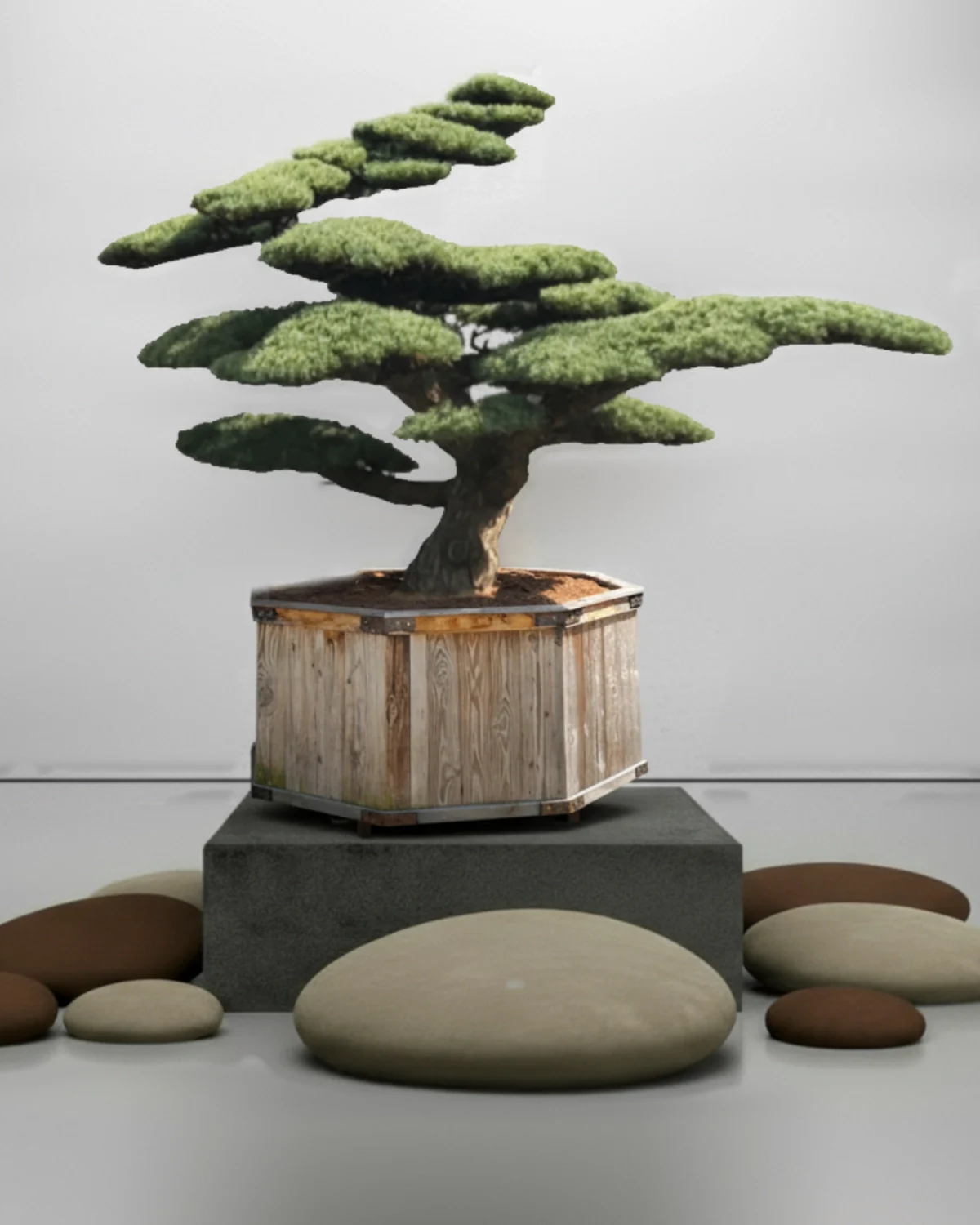 Gartenbonsai kaufen: Pinus parviflora Nr. 6 – Mädchenkiefer mit asymmetrisch geführten Ästen für Architekturgärten